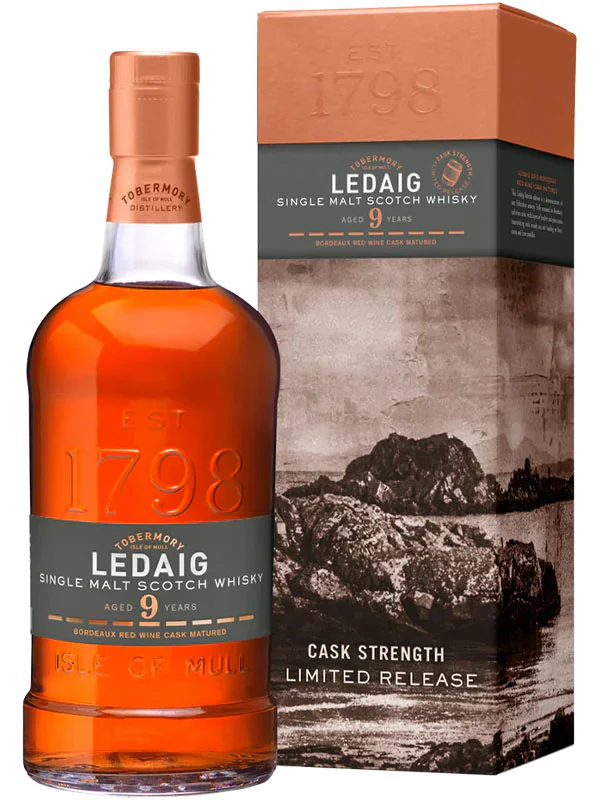 Ledaig 9 Year Old Bordeaux Red Wine Cask Matured Single Malt Scotch Whisky